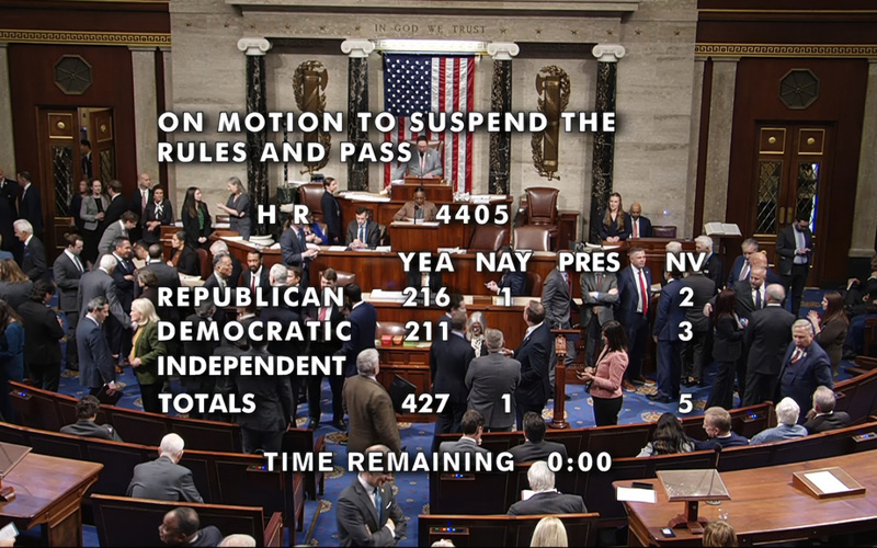 House votes overwhelmingly to force release of Epstein files, sending bill to Senate