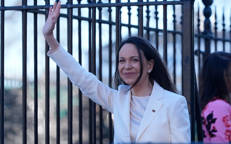 Venezuela's Machado presents her Nobel Peace Prize to Trump