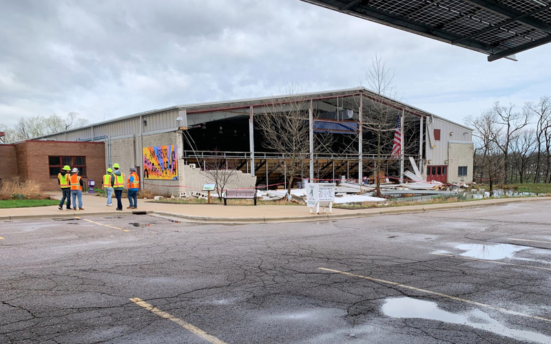 Storms rip across Michigan damaging 2 ice arenas, other structures