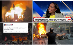 France is on fire but liberal media turns up the heat on President Trump