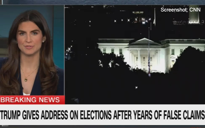 Liberal news outlets fact-check a Trump speech much of audience never got to see
