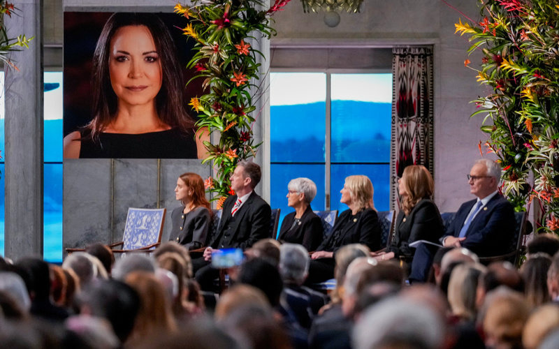 Machado's daughter accepts Nobel Peace Prize in Venezuelan opposition leader's absence