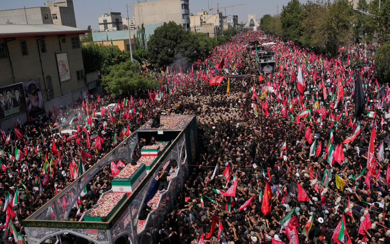 Thousands line Tehran streets for funeral of Iran's Supreme Leader